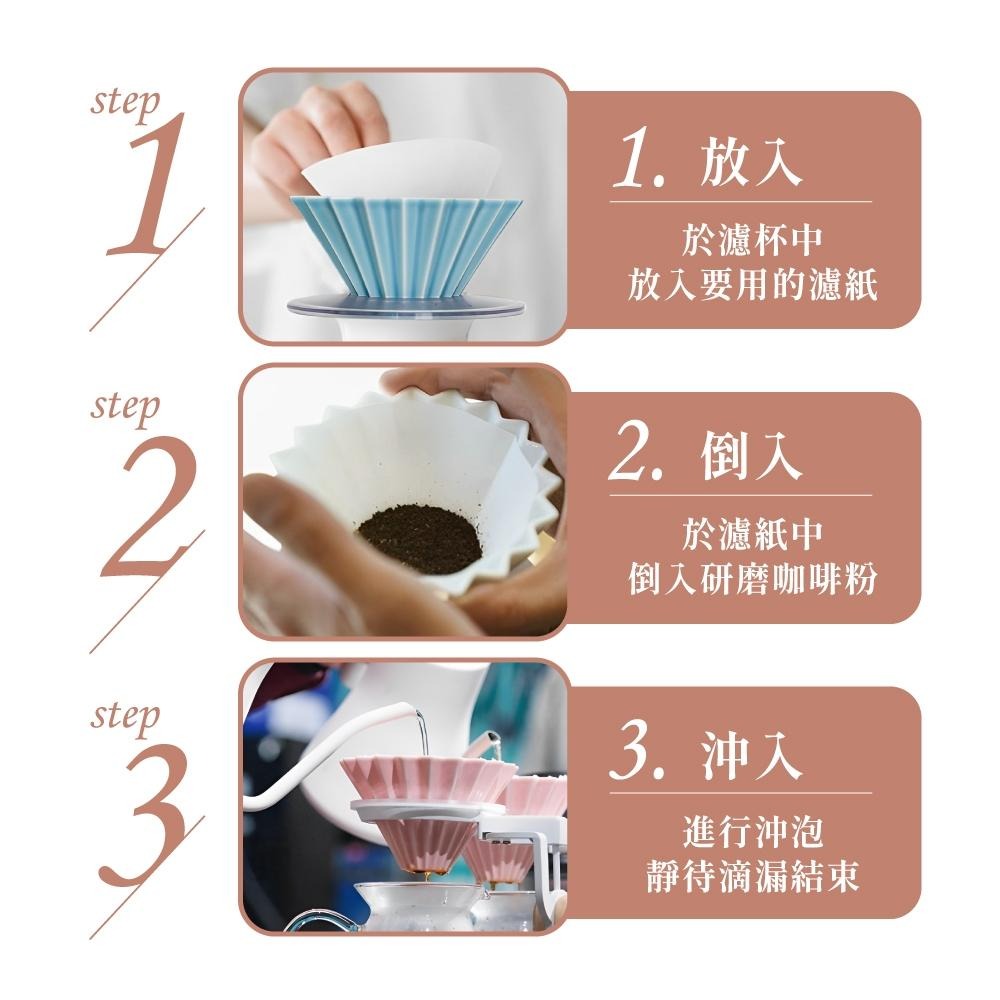 ORIGAMI 霧色 摺紙濾杯手沖濾杯 陶瓷濾杯 V型 錐形 蛋糕型  S/M 日本製 濾杯 【啡茶時刻】-細節圖5