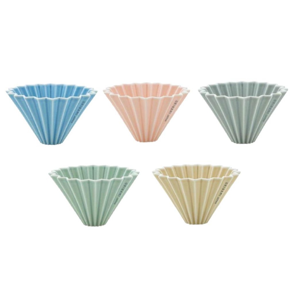 ORIGAMI 霧色 摺紙濾杯手沖濾杯 陶瓷濾杯 V型 錐形 蛋糕型  S/M 日本製 濾杯 【啡茶時刻】-細節圖9