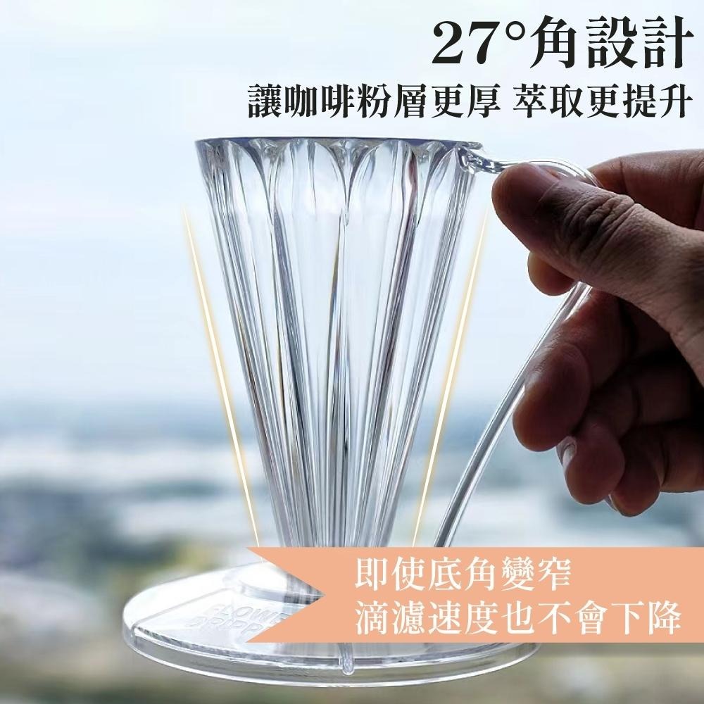 CAFEC 三洋 DEEP 27 V27 花瓣濾杯 Tritan 手沖咖啡 咖啡器材 濾杯 日本製 【啡茶時刻】-細節圖3