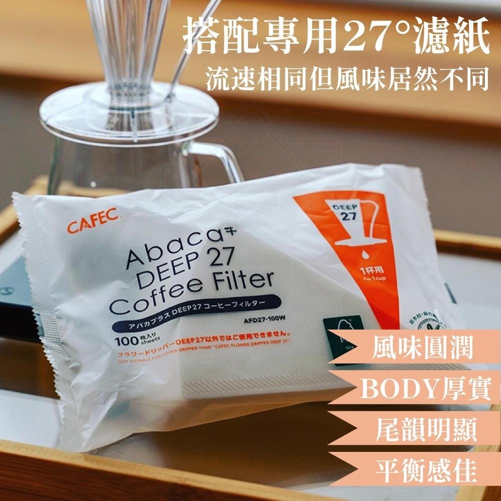 CAFEC 三洋 DEEP 27 V27 花瓣濾杯 Tritan 手沖咖啡 咖啡器材 濾杯 日本製 【啡茶時刻】-細節圖5