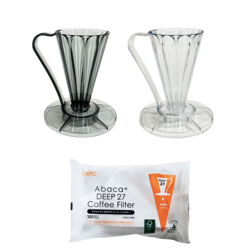 CAFEC 三洋 DEEP 27 V27 花瓣濾杯 Tritan 手沖咖啡 咖啡器材 濾杯 日本製 【啡茶時刻】-細節圖9