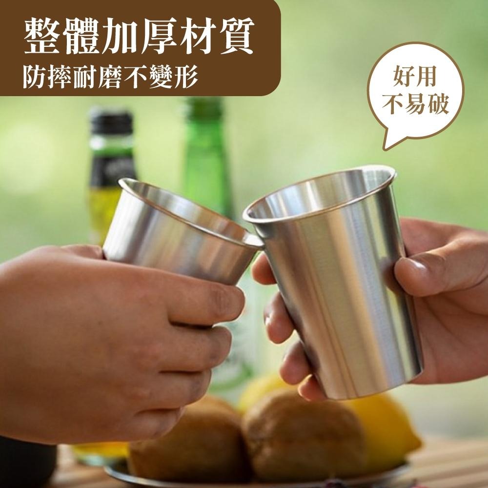 不鏽鋼杯 水杯 304不鏽鋼杯 野營杯 露營杯 不銹鋼杯 鋼杯 露營杯 啤酒杯 環保杯 杯子 戶外用品 【啡茶時刻】-細節圖3