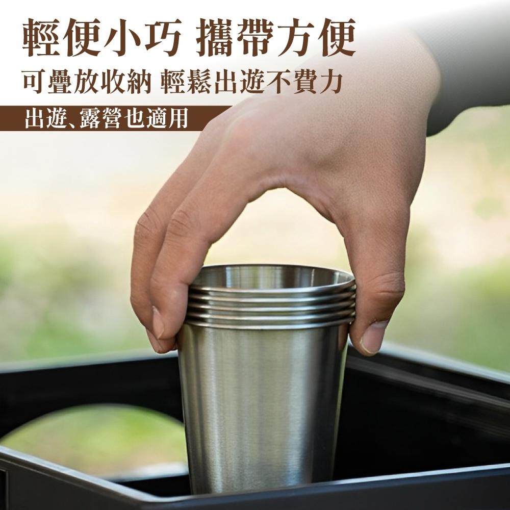 不鏽鋼杯 水杯 304不鏽鋼杯 野營杯 露營杯 不銹鋼杯 鋼杯 露營杯 啤酒杯 環保杯 杯子 戶外用品 【啡茶時刻】-細節圖4