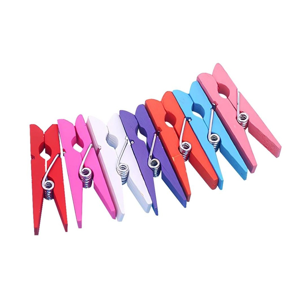 相片夾 小木夾 木頭夾  木質夾子 麻繩便簽夾 婚禮裝飾彩色木夾子 相片牆夾子 【啡茶時刻】-細節圖9