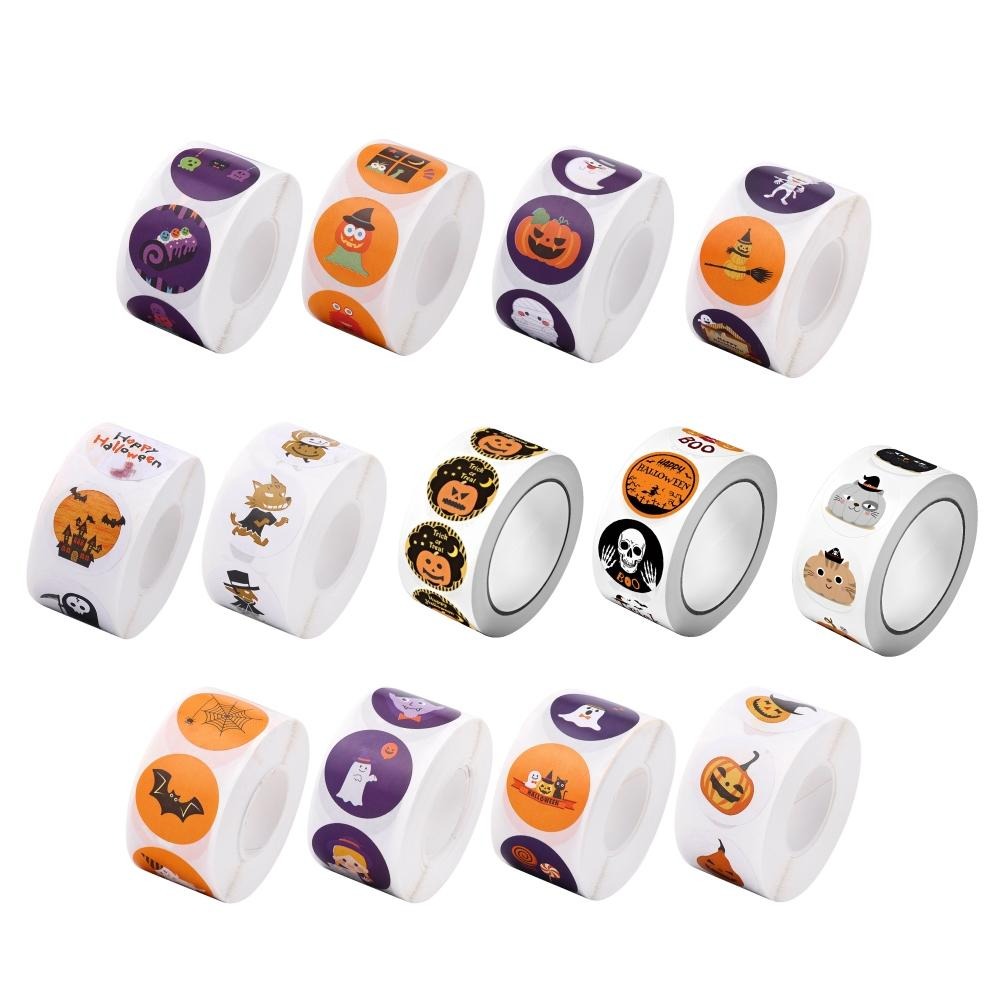 萬聖節貼紙 貼紙 封口貼紙 感謝貼 圓貼 南瓜貼紙 禮盒貼紙 萬聖節節送禮 萬聖節 包裝貼紙 【啡茶時刻】-細節圖9