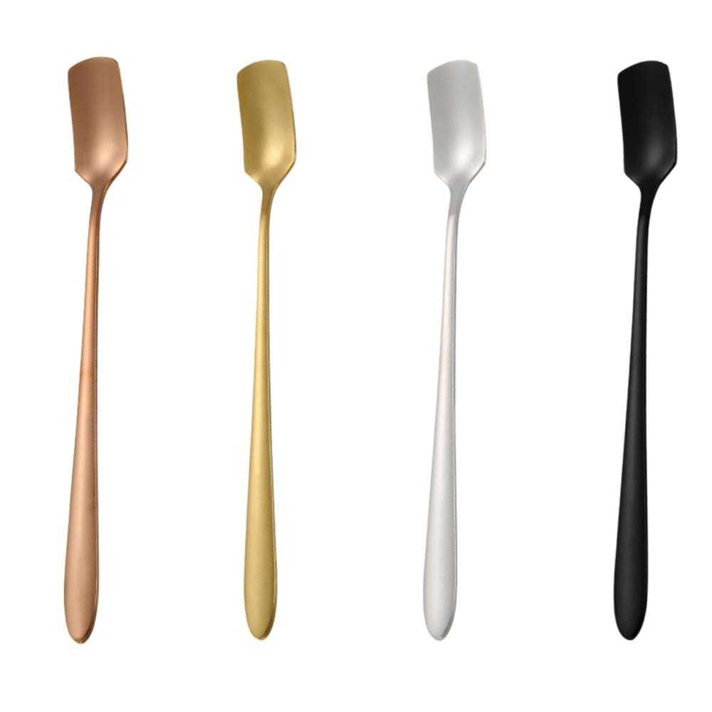 攪拌棒 咖啡勺 長柄攪拌勺 小茶匙 調酒勺 不鏽鋼勺 長柄方頭攪拌棒 勺子 咖啡器具【啡茶時刻】-細節圖9