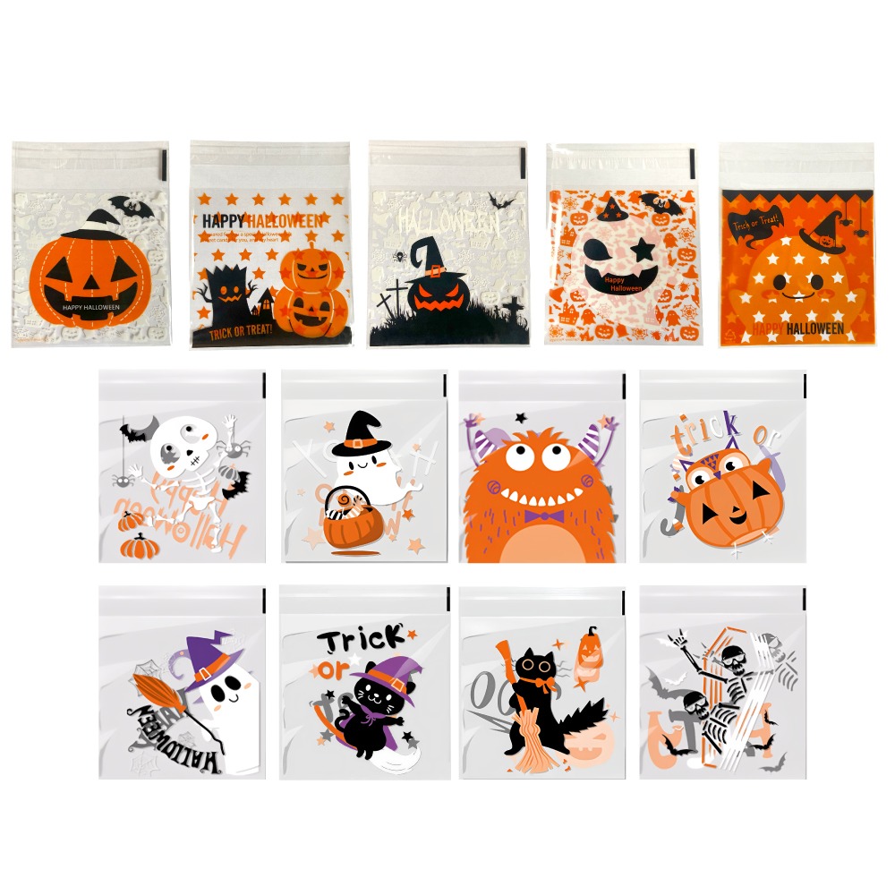 萬聖節包裝袋 自黏袋 糖果袋 餅乾袋 自粘袋 包裝袋 禮物袋 甜點袋 手工皂袋 討糖袋 【啡茶時刻】-細節圖7
