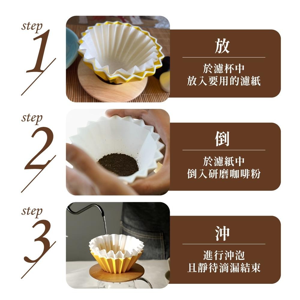 ORIGAMI 純色 摺紙濾杯 陶瓷濾杯 手沖濾杯 V型 錐形 蛋糕型  S/M 日本製 濾杯 【啡茶時刻】-細節圖7