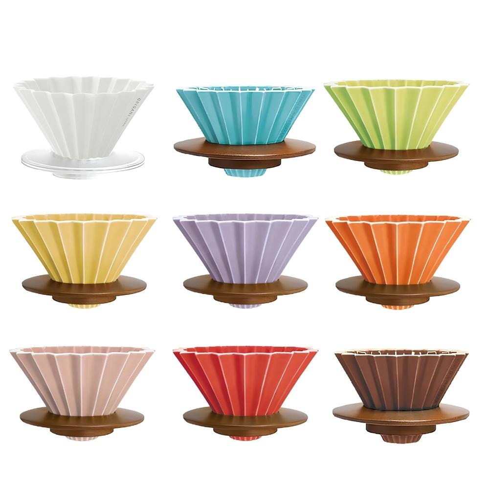 ORIGAMI 純色 摺紙濾杯 陶瓷濾杯 手沖濾杯 V型 錐形 蛋糕型  S/M 日本製 濾杯 【啡茶時刻】-細節圖9