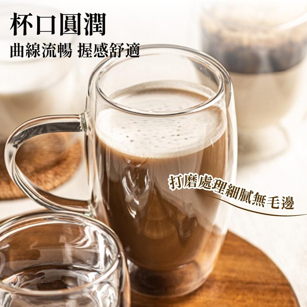 雙層玻璃杯 雙層杯 雙層隔熱杯 高硼矽 水杯 咖啡杯 馬克杯 玻璃杯 隔熱杯 蓋子玻璃杯 【啡茶時刻】-細節圖6