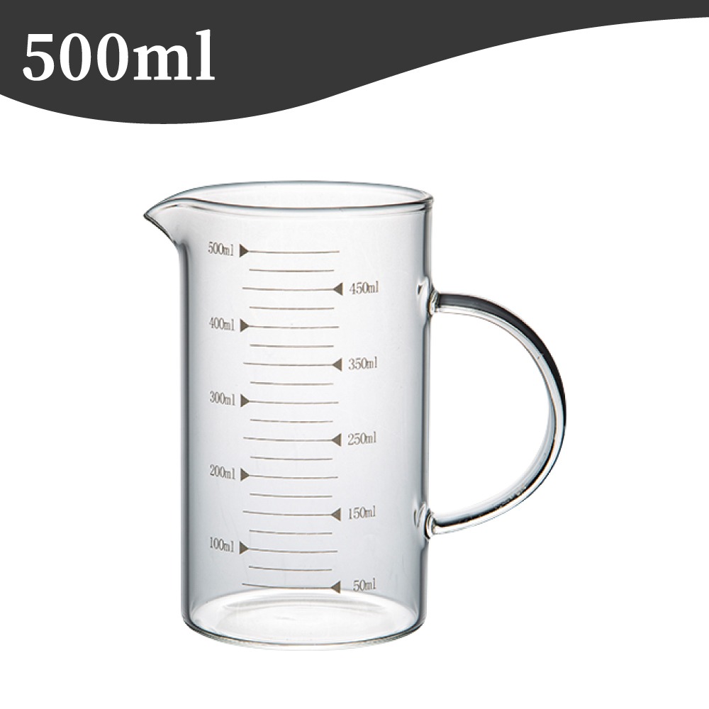 白刻度 玻璃壺500ml (無蓋)