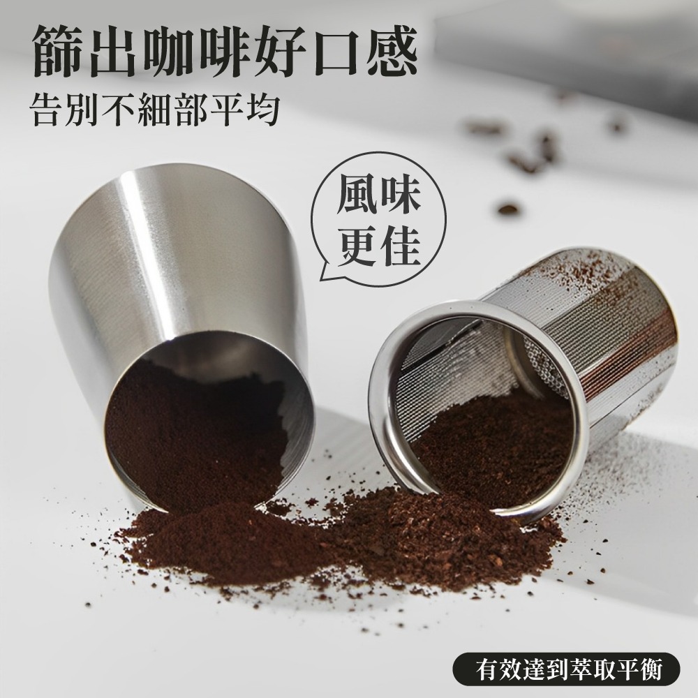 篩粉罐 篩粉器 篩粉罐 接粉器 接粉罐 磨豆機接粉罐 304不鏽鋼篩粉杯 咖啡篩粉罐 咖啡聞香杯 【啡茶時刻】-細節圖7