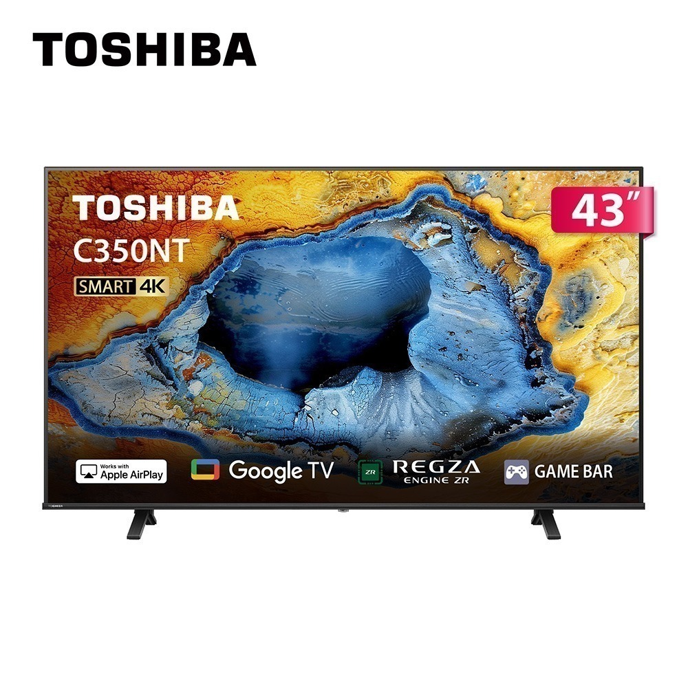 TOSHIBA 東芝 REGZA 43型4K Google TV液晶顯示器(43C350NT)-細節圖2