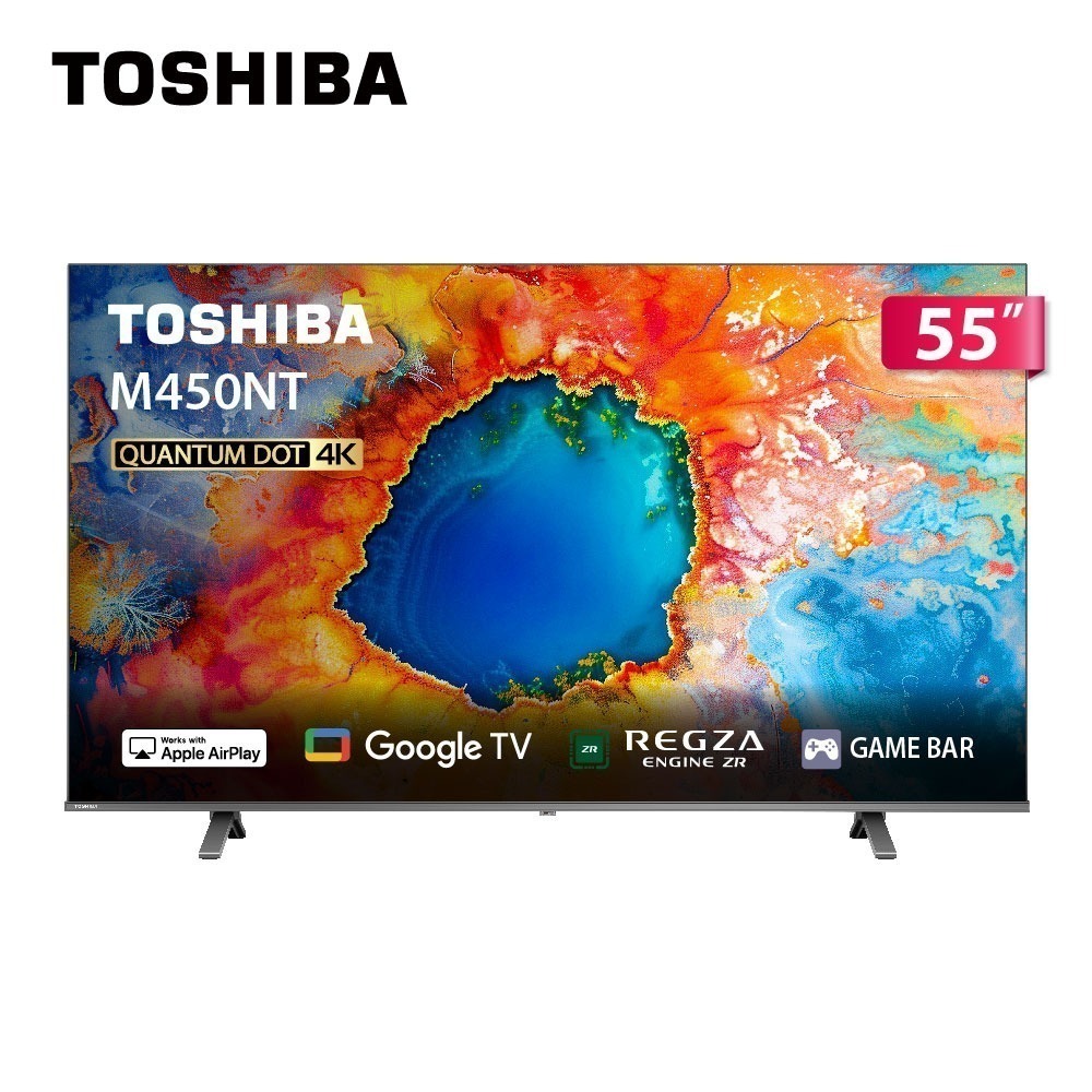 TOSHIBA 東芝 REGZA 55型4K QLED Google TV液晶顯示器(55M450NT)-細節圖2