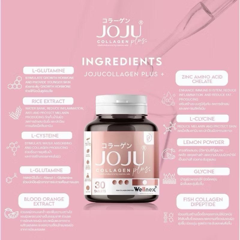泰國🇹🇭JOJU COLLAGEN PLUS膠原蛋白錠30顆 ~草莓優格口味-細節圖4