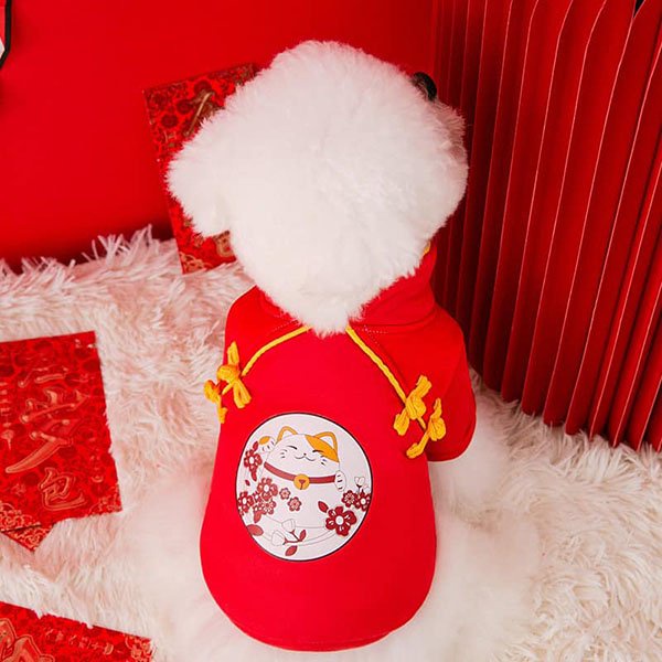 『台灣x現貨秒出』唐裝招財貓過年新年寵物衣服 貓咪衣服 狗狗衣服 寵物保暖服飾 寵物服飾