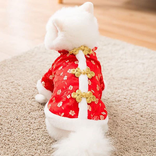 『台灣x現貨秒出』金絲盤扣過年新年寵物衣服 貓咪衣服 狗狗衣服 寵物保暖服飾 寵物服飾