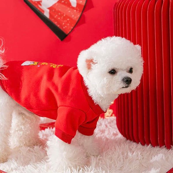 『台灣x現貨秒出』新年心想事成過年寵物保暖衣服 寵物衣服 寵物服飾 貓咪衣服 狗狗衣服