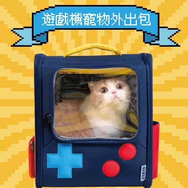『台灣x現貨秒出』遊戲機造型寵物外出籠 貓咪外出包 狗狗外出包 寵物後背包