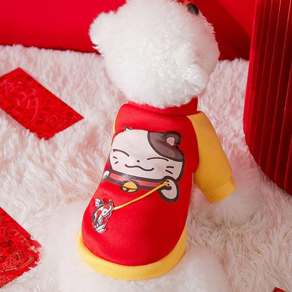 『台灣x現貨秒出』招財貓釣魚過年新年寵物衣服 貓咪衣服 狗狗衣服 寵物保暖服飾 寵物服飾