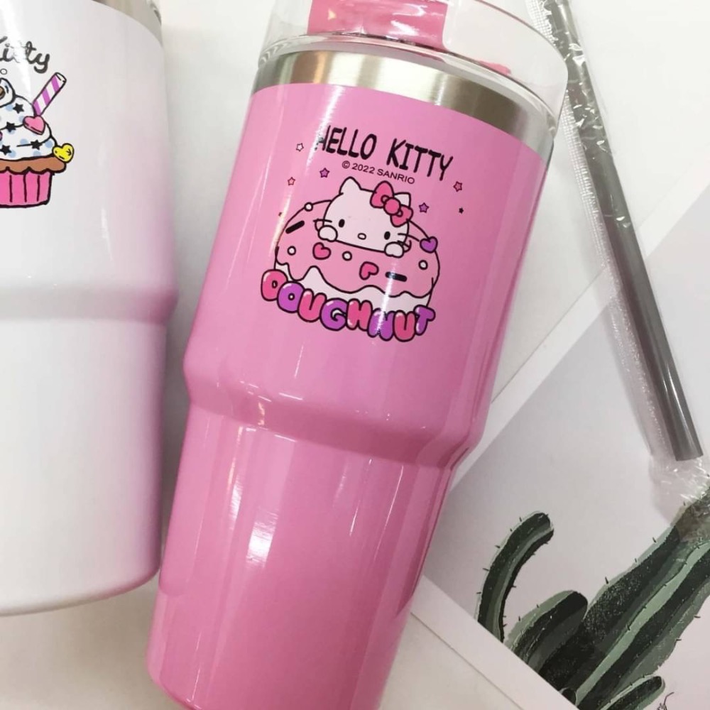 三麗鷗正版授權 HELLO KITTY 不鏽鋼咖啡飲料杯 600ml-細節圖4