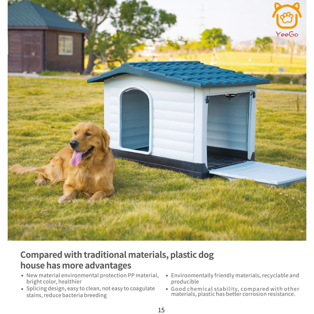 【YeeGo 億購寵物】424S中小型犬戶外防風防雨狗屋 寵物別墅 狗房子 狗別墅 四季通用 防水寵物窩 可水洗-細節圖2
