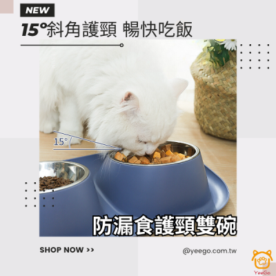 【YeeGo 億購寵物】寵物不鏽鋼防溢雙碗 食盆 寵物餐碗 高架碗 飲水器 餵食器 寵物飲水器 寵物餵食器-細節圖2