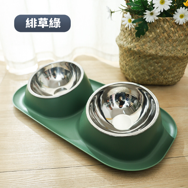【YeeGo 億購寵物】寵物不鏽鋼防溢雙碗 食盆 寵物餐碗 高架碗 飲水器 餵食器 寵物飲水器 寵物餵食器-細節圖9
