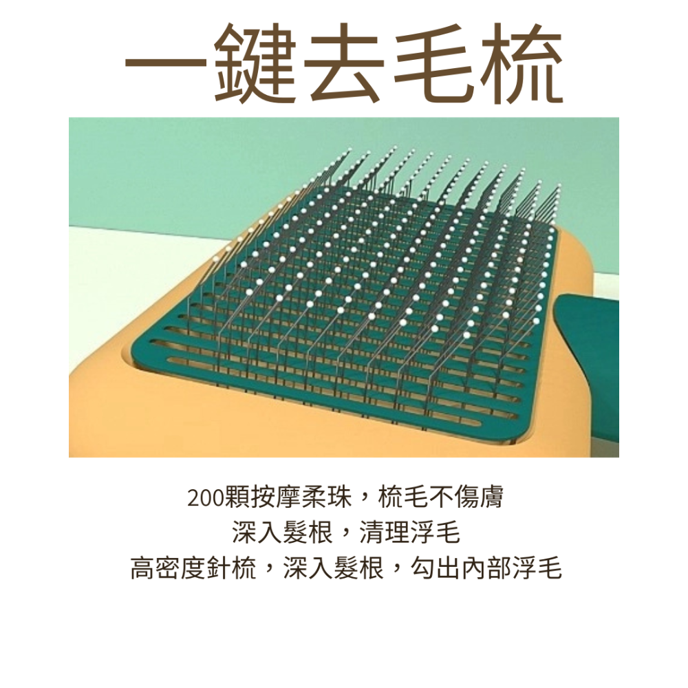 【YeeGo 億購寵物】四方大梳面深層除毛針梳 寵物梳毛 寵物梳  貓梳子 貓咪梳毛 梳毛器 寵物針梳-細節圖2