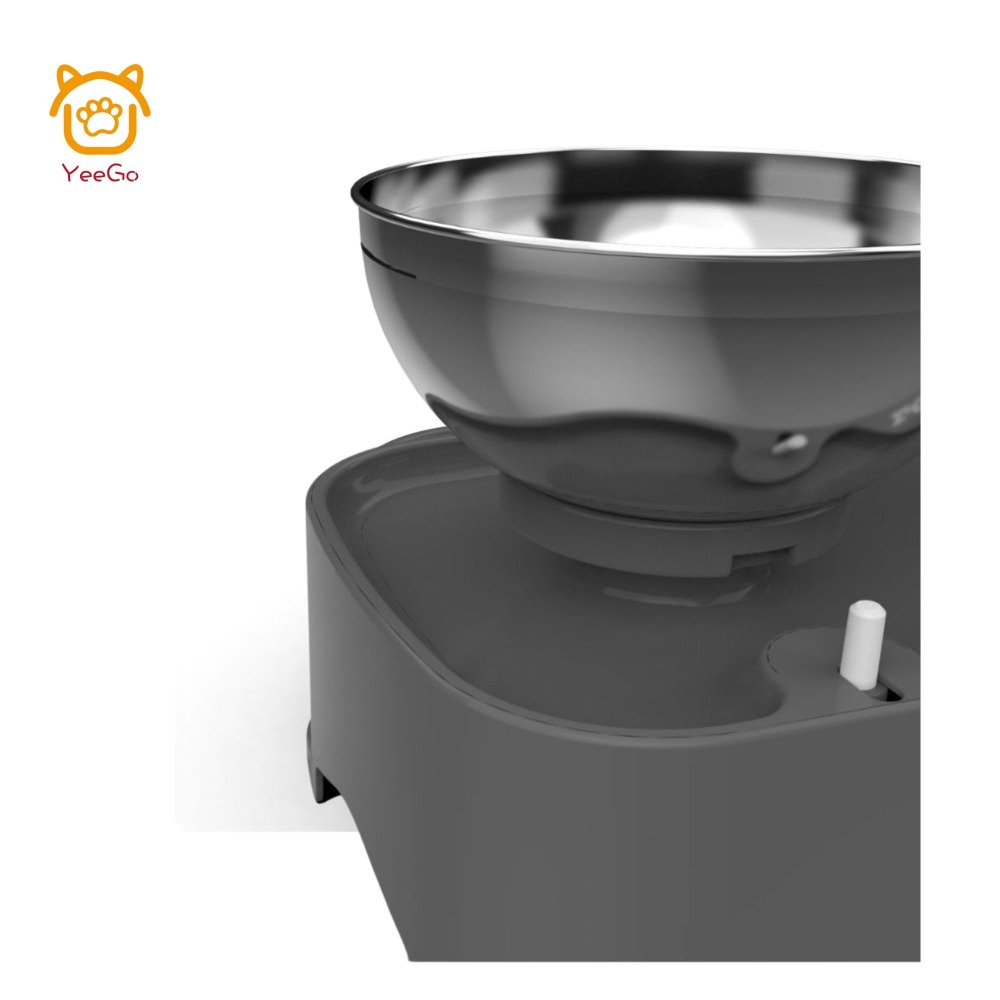 【YeeGo 億購寵物】現貨 防溢升降可固定寵物餵食雙碗 不鏽鋼寵物碗 寵物餵食碗-細節圖2