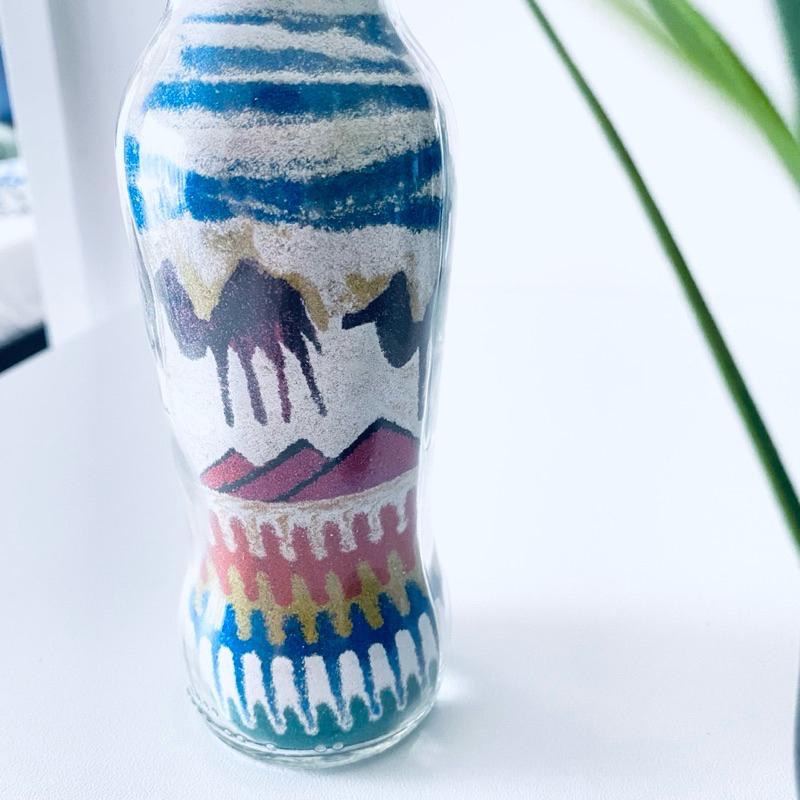 【迷人埃及沙畫瓶】將藍天.駱駝.沙漠裝入瓶中 藝術家手作 限量-細節圖5