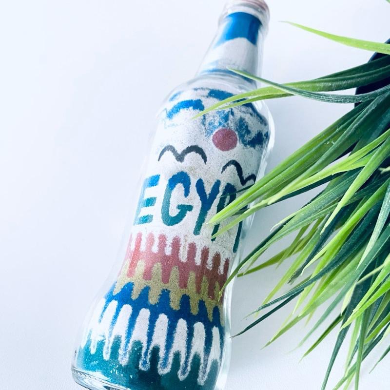 【迷人埃及沙畫瓶】將藍天.駱駝.沙漠裝入瓶中 藝術家手作 限量-細節圖8