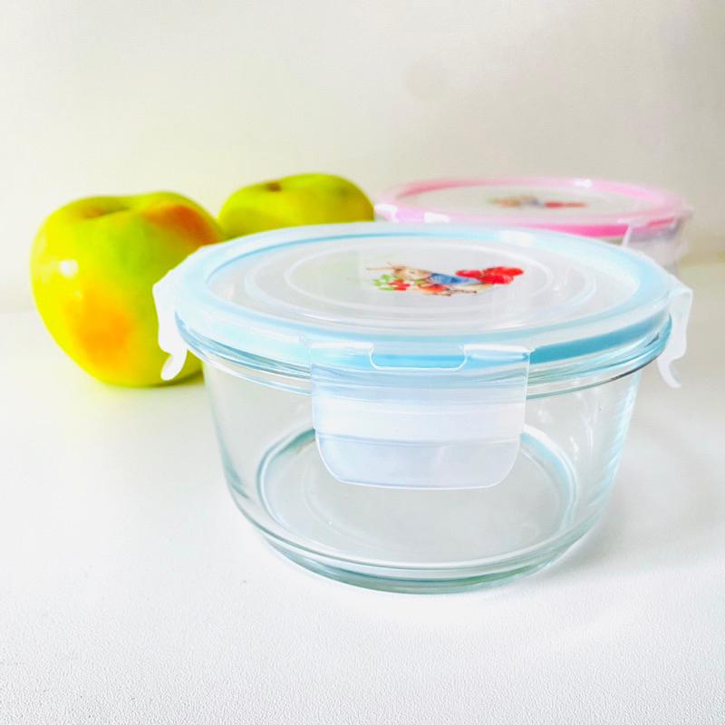 【英國彼得兔_童話保鮮盒】限量禮盒｜2入  兩用玻璃保溫盒 700ml禮物 收納盒 全新-細節圖2