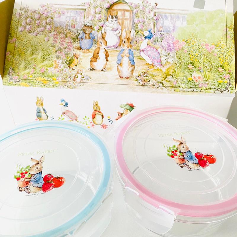 【英國彼得兔_童話保鮮盒】限量禮盒｜2入  兩用玻璃保溫盒 700ml禮物 收納盒 全新-細節圖3