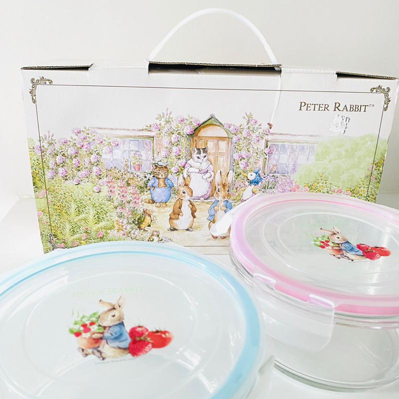 【英國彼得兔_童話保鮮盒】限量禮盒｜2入  兩用玻璃保溫盒 700ml禮物 收納盒 全新-細節圖4