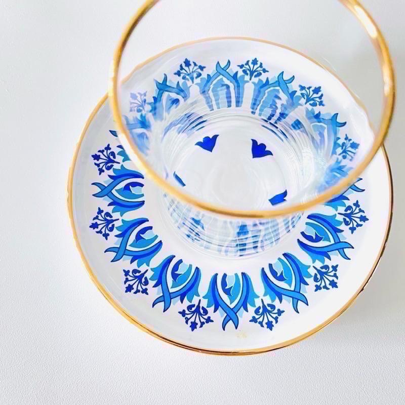 【土耳其鬱金香杯】伊斯坦堡絕美花磚風格 質感水晶茶杯 禮盒-細節圖2