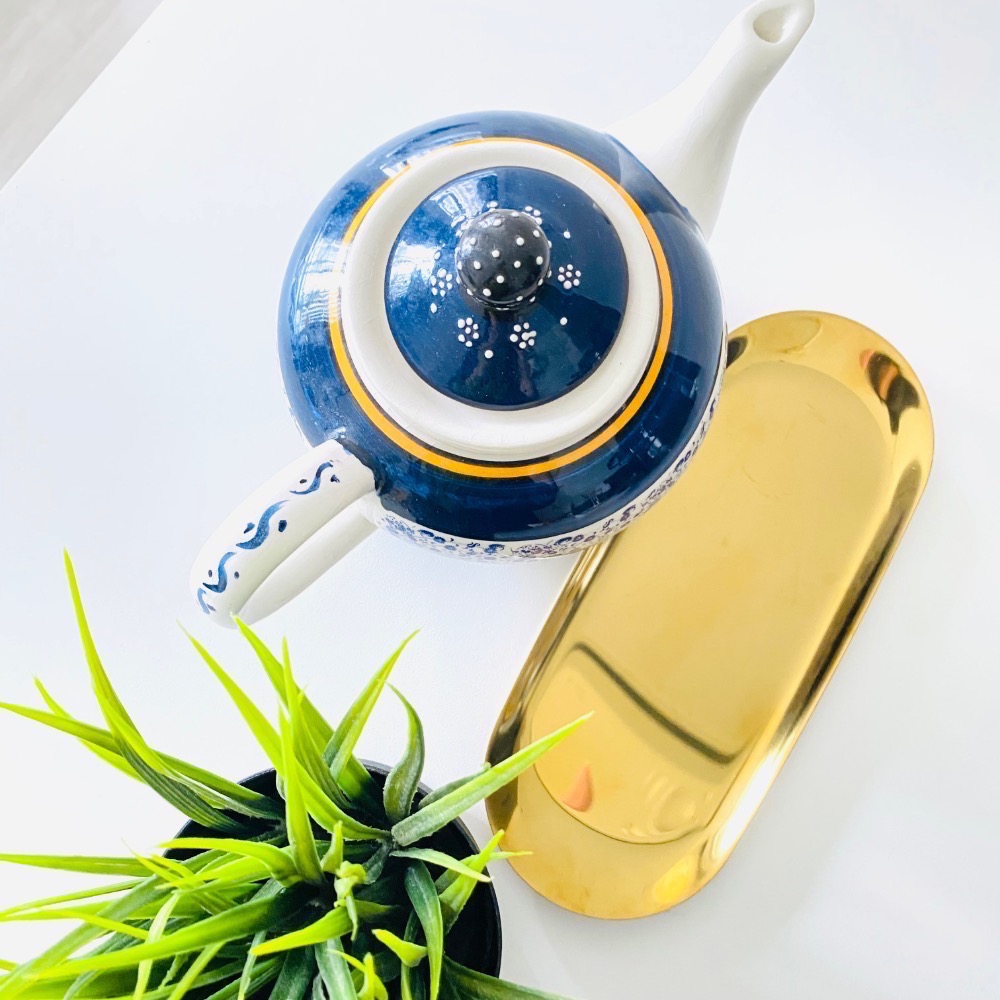 驚艷伊斯坦堡！【絕美_土耳其花雕壺】中東藍白花磚彩繪 收藏 擺設壺 茶壺-細節圖3