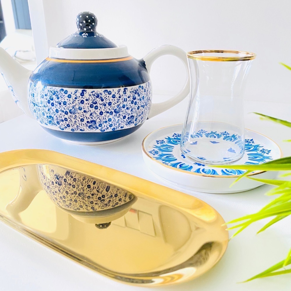 驚艷伊斯坦堡！【絕美_土耳其花雕壺】中東藍白花磚彩繪 收藏 擺設壺 茶壺-細節圖11