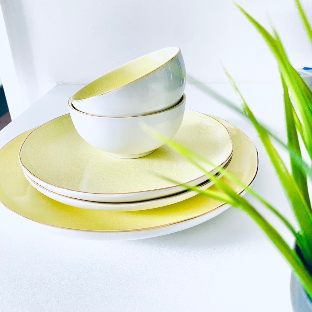 讓快樂一起上餐桌！【鵝毛黃_幸福餐盤組】療癒幸福感爆棚 景德鎮瓷器 質感碗盤組 餐具-細節圖2