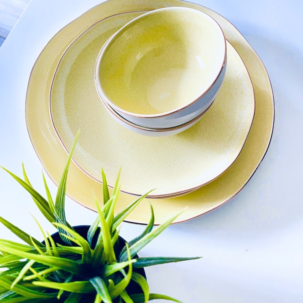 讓快樂一起上餐桌！【鵝毛黃_幸福餐盤組】療癒幸福感爆棚 景德鎮瓷器 質感碗盤組 餐具-細節圖6