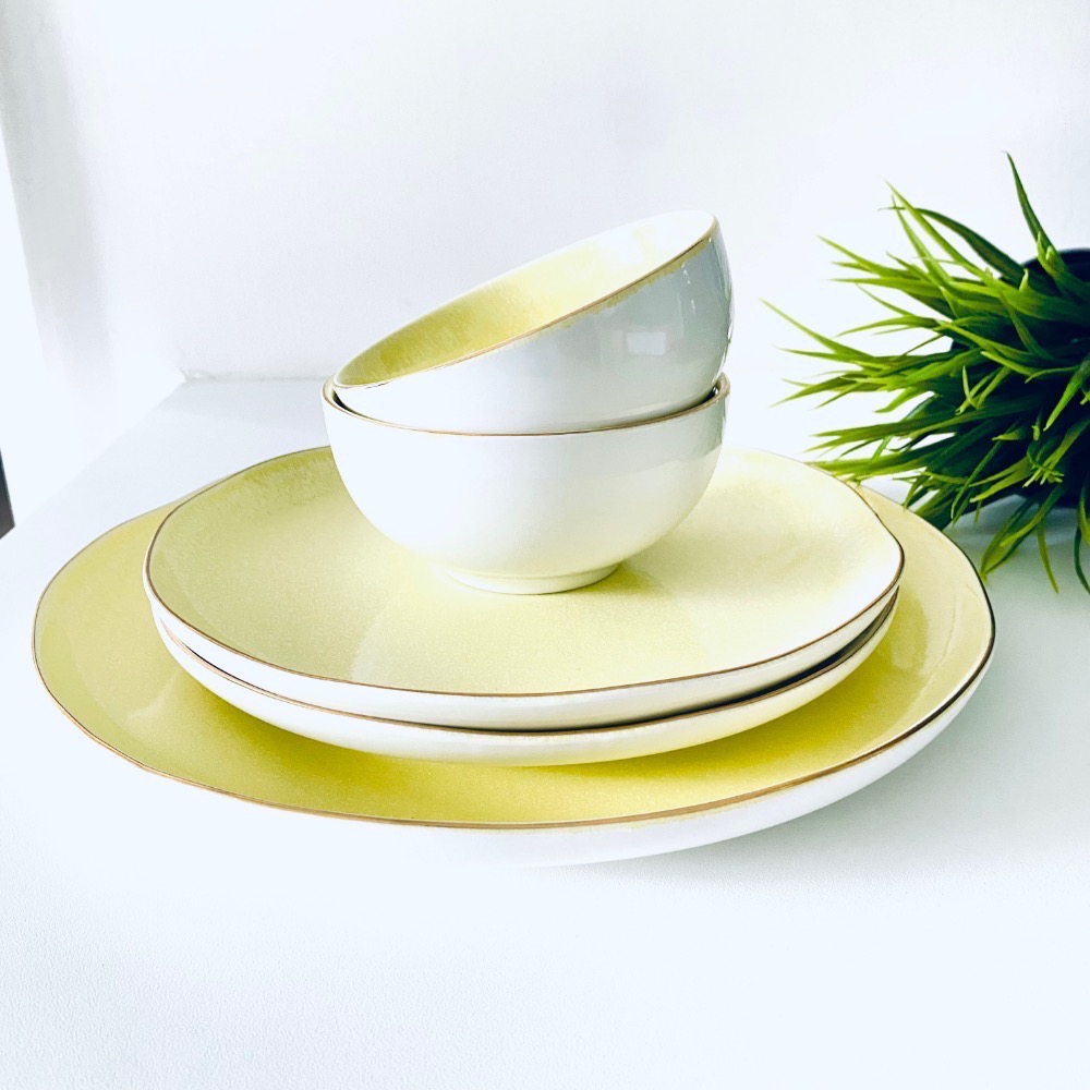 讓快樂一起上餐桌！【鵝毛黃_幸福餐盤組】療癒幸福感爆棚 景德鎮瓷器 質感碗盤組 餐具-細節圖9