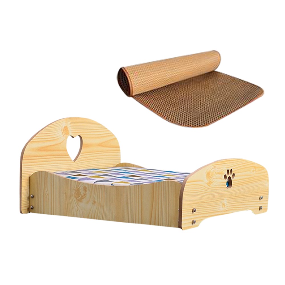 超萌貓咪公主睡床 送涼蓆 可愛狗狗床架 中小型寵物床-規格圖9