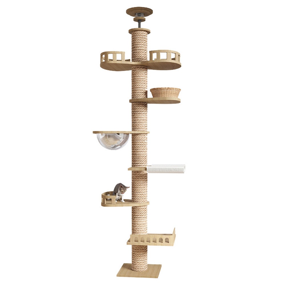 頂天立地貓跳台 木質貓咪跳台 貓樹一體太空艙-規格圖10