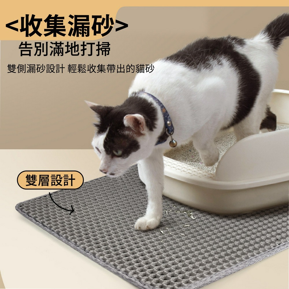 超大雙層貓砂墊120cm 特大EVA貓砂墊 L大開口猫咪落砂墊-細節圖5