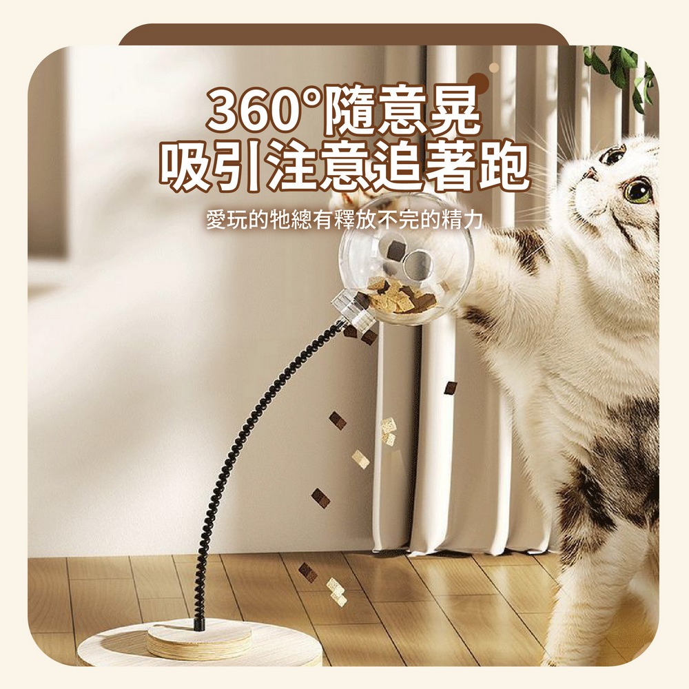 實木轉盤漏食球 貓咪玩具球 寵物搖搖漏食球-細節圖4
