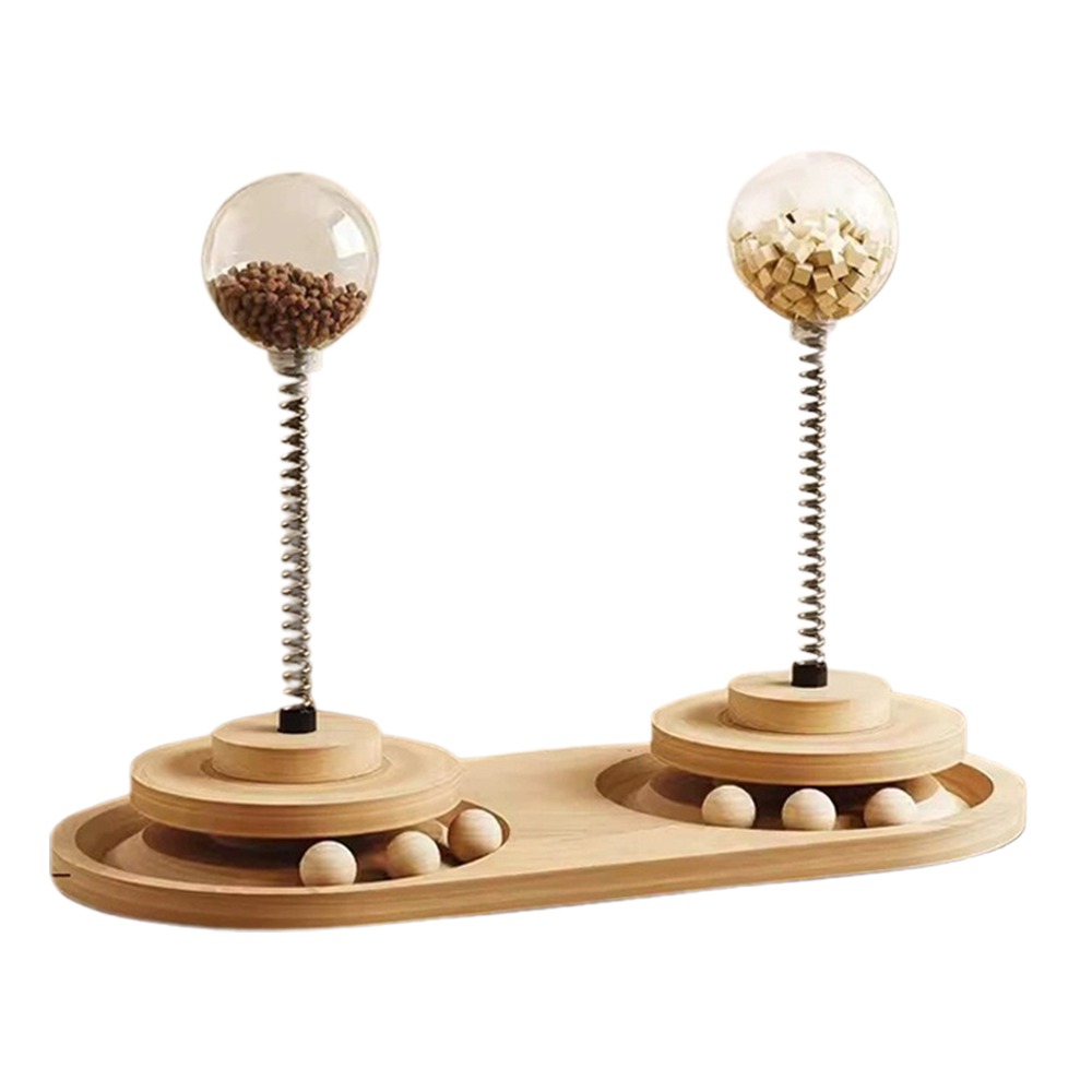 實木轉盤漏食球 貓咪玩具球 寵物搖搖漏食球-規格圖9