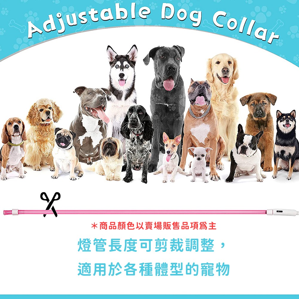 寵物發光項圈 充電式LED頸圈 貓咪項圈 狗狗項圈-細節圖3
