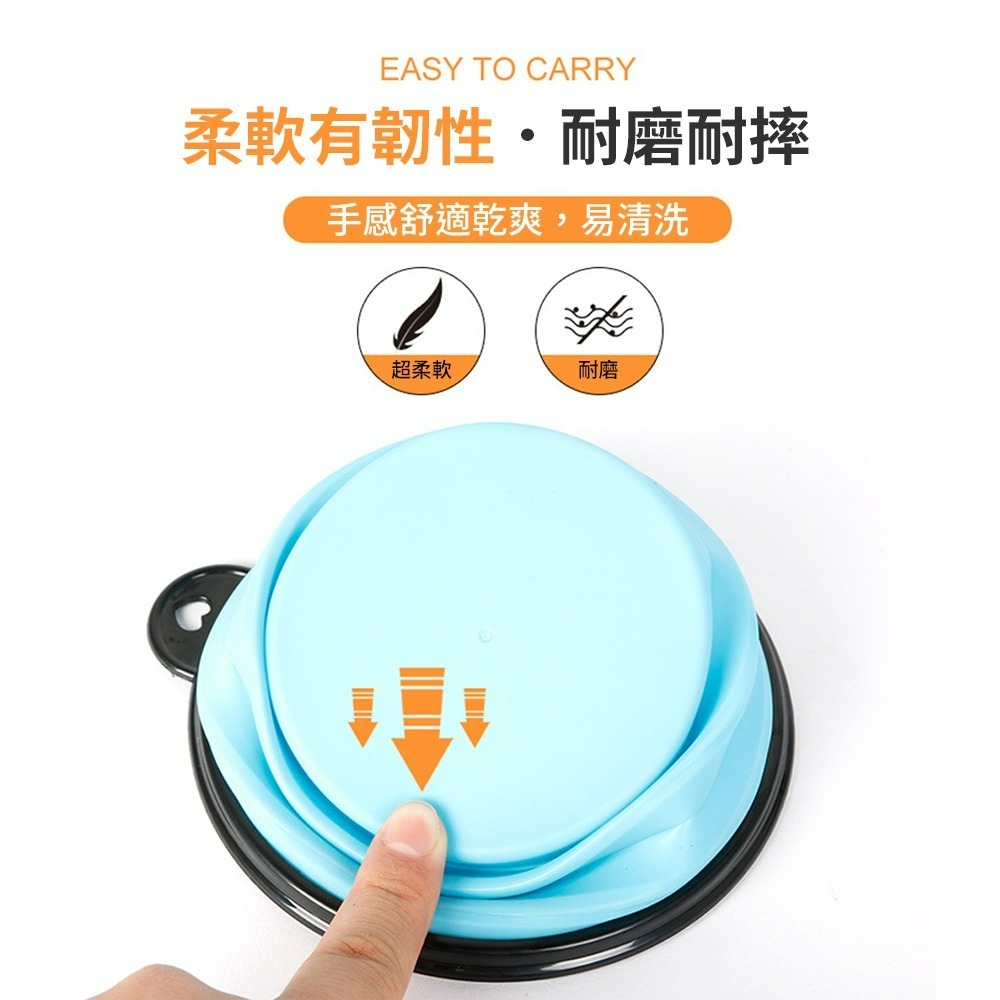寵物矽膠摺疊碗 貓咪外出飼料碗 帶扣寵物折疊碗-細節圖3