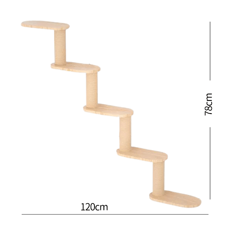 壁掛式貓跳台 實木貓爬架 貓爬柱 牆上貓爬梯-規格圖9