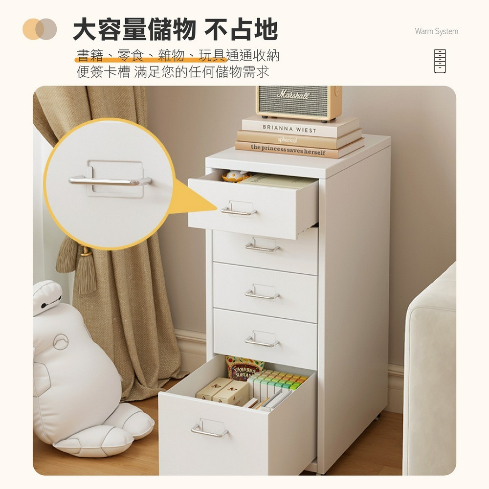 附輪抽屜櫃 辦公室移動文件櫃 桌下收納櫃-細節圖5